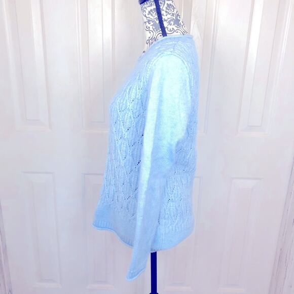 Talbots wool blend light blue knit pullover sweater medium - Picture 4 of 7